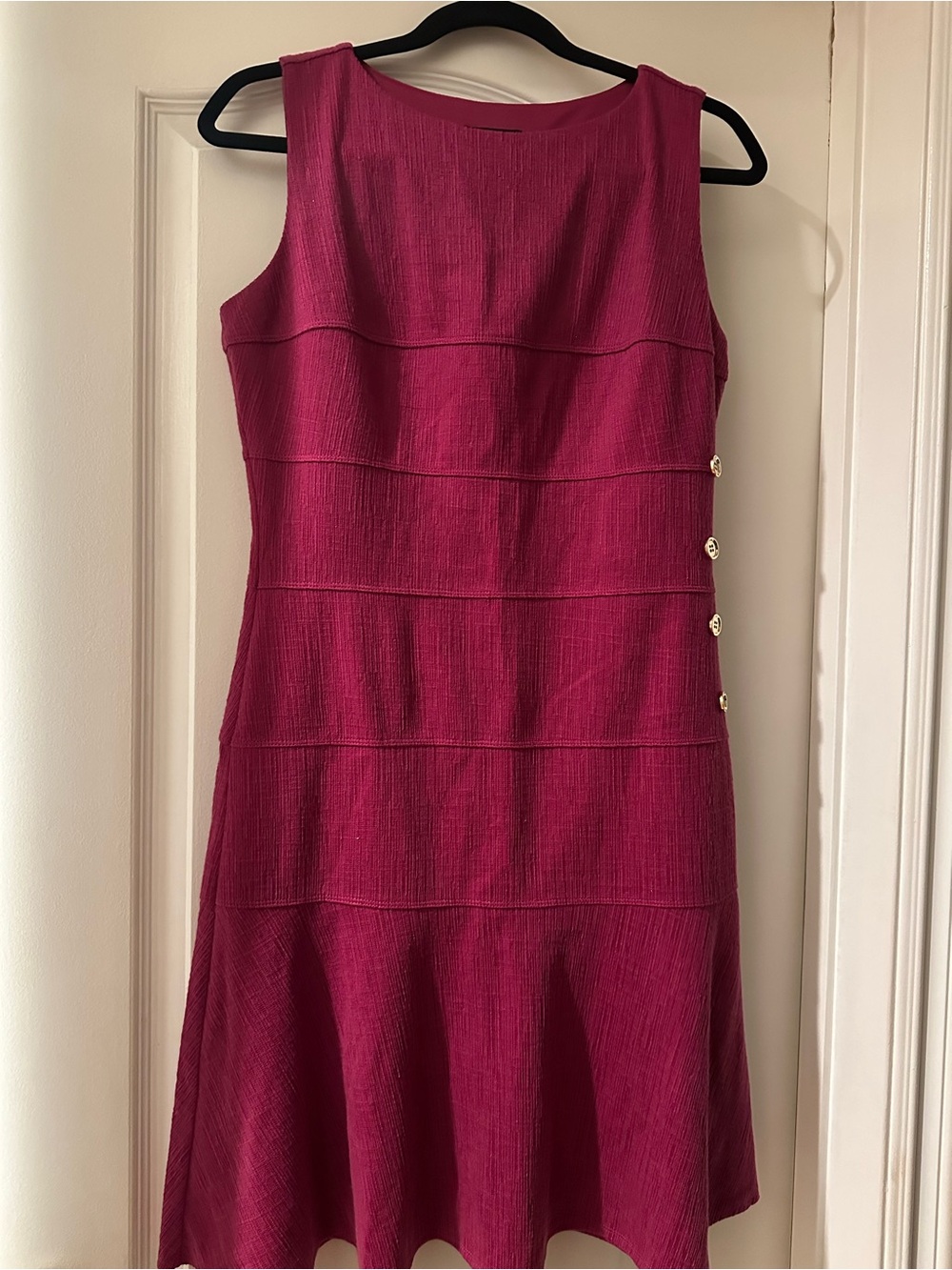 Enfocus Studio Sleeveless Raspberry Tiered Midi Dress (New Size 8)